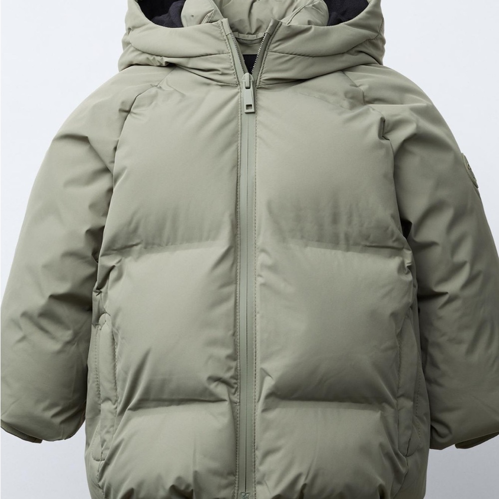 Zara Kids Olive Puffer Jacket - Picture 6 of 7